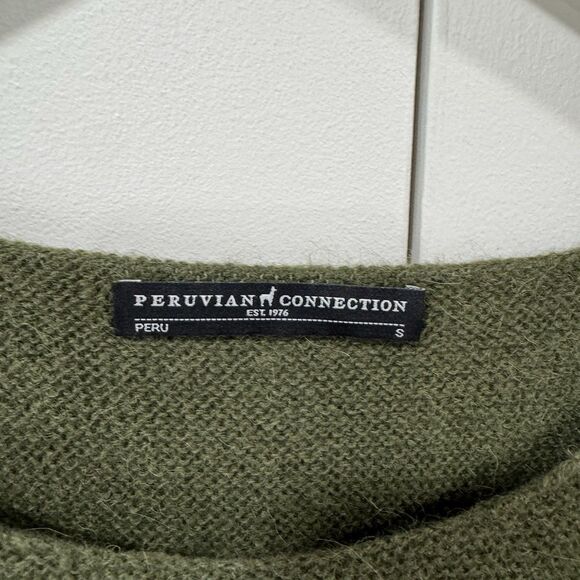 Peruvian Connection Womens Sweater 100% Royal Alpaca Green Size Small PRISTINE - Picture 10 of 11